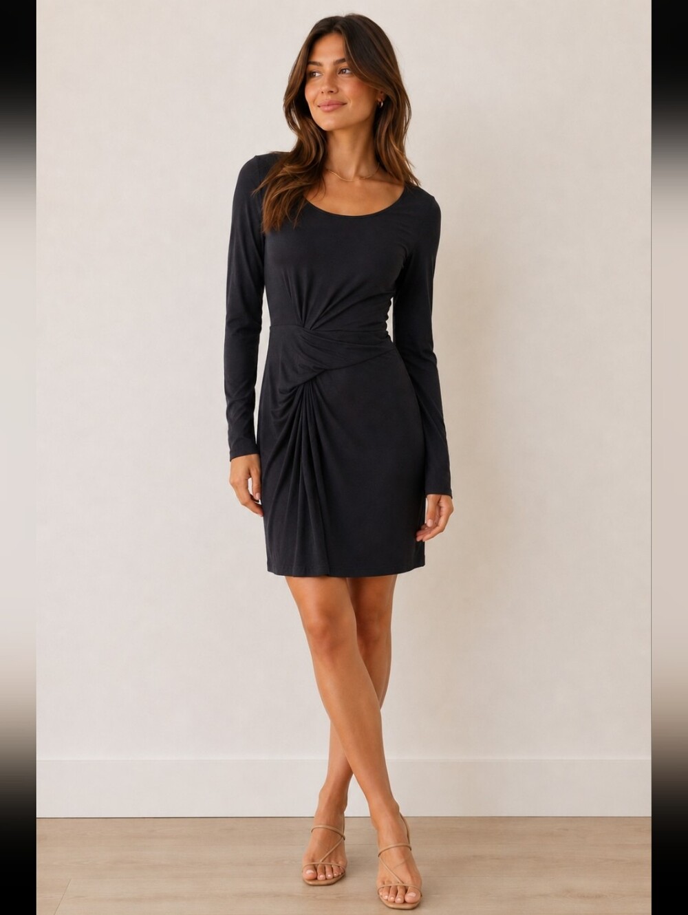 🔴 Bailey/44 Black Long Sleeve Side Detail Short Dress